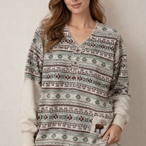 Esleep by Kennar women's organic 100% cotton cozy winter top 

Medium